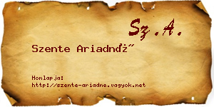 Szente Ariadné névjegykártya